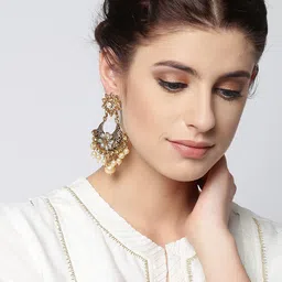 PANASH Gold-Toned Crescent Shaped Chandbalis Earrings-picture-20
