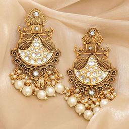 Rubans Gold-Plated Crescent Shaped Chandbalis-8