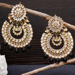 KARATCART Black Classic Chandbalis Earrings-image-57