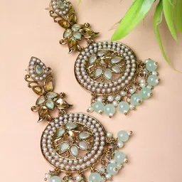 Kennice Gold-Plated Classic Chandbali Earrings-18