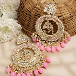 Shining Diva Gold-Plated Kundan Studded Chandbalis-image-65