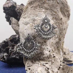 Maansh Silver-Plated Contemporary Chandbalis Earrings-image-41