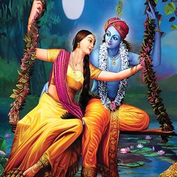 masstone Blue Lord Krishna Religious Wall Art-image-30