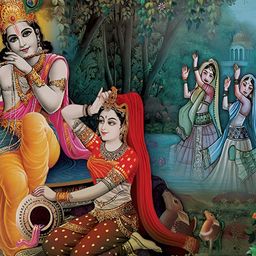 masstone Blue Lord Krishna Religious Wall Art-image-39
