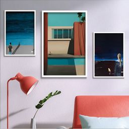 Aura Blue & Black 3 Piece Wood Other Wall Paintings-image-85