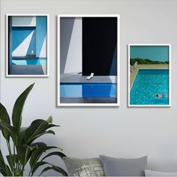 Aura Blue & Green 3 Piece Wood Other Wall Paintings-image-20