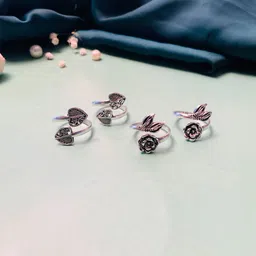ABDESIGNS Set Of 2 German Silver-Plated Toe Rings-11