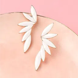 DressBerry Gold Toned & White Gold Plated Drop Earrings-10