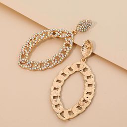 Bellofox Gold-Plated Stone Studded Contemporary Drop Earrings-16