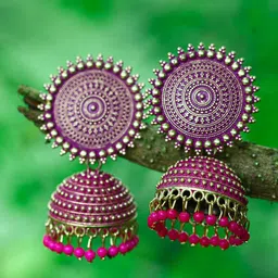 DIVASTRI Circular Jhumkas Earrings-16