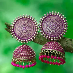 DIVASTRI Circular Jhumkas Earrings-13