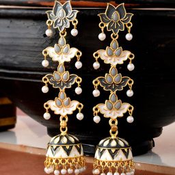 Silvermerc Designs Gold-Plated Pearls Beads Beaded Jhumkas Earrings-7