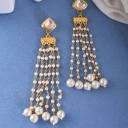 Silvermerc Designs Gold-Plated Beads Beaded Contemporary Tasselled Drop Earrings-image-21