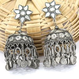 Krelin Heart Shaped Jhumkas Earrings-image-71