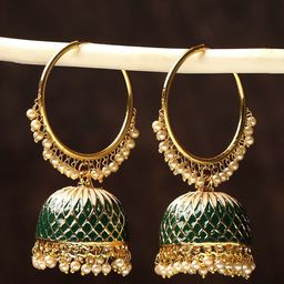 OOMPH Dome Shaped Jhumkas Earrings-8