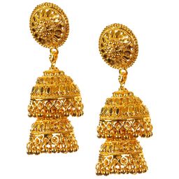 Manikya Dome Shaped Jhumkas Earrings-3