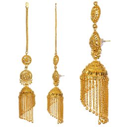 Manikya Gold Plated Dome Shaped Jhumkas-6
