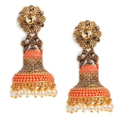 Anouk Gold-Plated Dome Shaped Jhumkas image 5