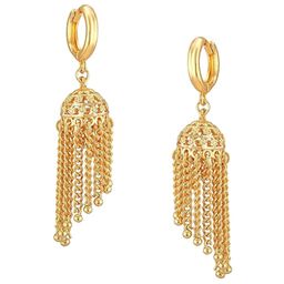 Vighnaharta Gold-Plated Contemporary Tasselled Jhumkas-picture-5
