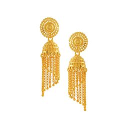 MEMOIR 24K Gold-Plated Artificial Beadded Dome Shaped Jhumkas-image-31