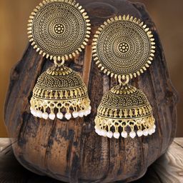 MEENAZ Gold-Plated Contemporary Jhumkas-56