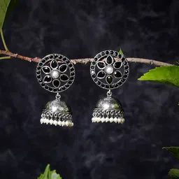 Bamboo Tree Jewels Contemporary Jhumkas Earrings-image-85