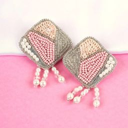Crunchy Fashion Beaded Square Drop Earrings-7