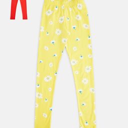 Pantaloons Junior Girls Pack Of 2 Yellow & Red Printed Ankle-Length Leggings-picture-48
