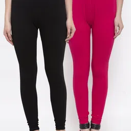 TAG 7 Women Pack Of 2 Solid Ankle-Length Leggings-image-19