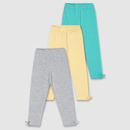 max Girls Pack Of 3 Solid Ankle-Length Leggings-picture-29