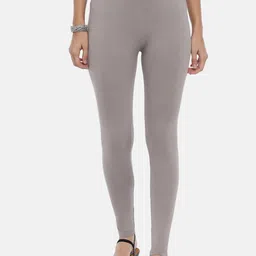 Souchii Women Grey Solid Slim-Fit Ankle-Length Leggings-picture-27