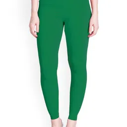 LYRA Women Green Solid Ankle Length Leggings-image-52