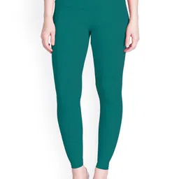 LYRA Women Green Solid Ankle Length Leggings-image-47