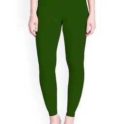 LYRA Women Green Solid Ankle Length Leggings-image-87