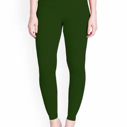 LYRA Women Green Solid Ankle-Length Leggings-image-58
