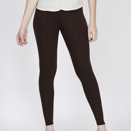 TWIN BIRDS Women Chocolate Brown Solid Dark Ankle-Length Leggings-image-95