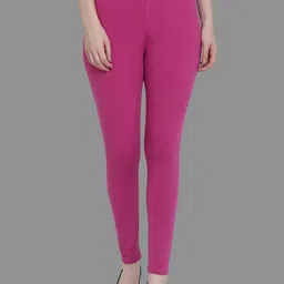 SPIFFY Women Pink Solid Ankle-Length Leggings-picture-31