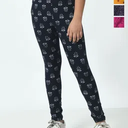 BAESD Pack of 4 Pure Cotton Allover Printed Ankle-Length Leggings-23