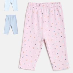 MINI KLUB Girls Set of 3 Printed Pure cotton Ankle-Length Leggings-image-10