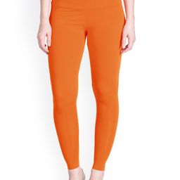 LYRA Women Orange Solid Ankle-Length Leggings-image-55