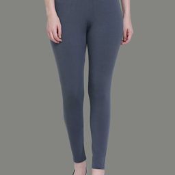 SPIFFY Women Grey Solid Ankle-Length Leggings-picture-26