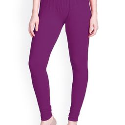 LYRA Women Purple Solid Churidar Length Leggings-image-59