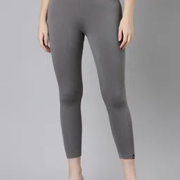 TWIN BIRDS Women Solid Mid Rise Cropped Leggings-23