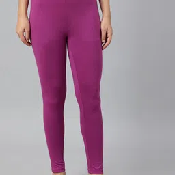 W Women Purple Solid Ankle-Length Leggings-picture-20