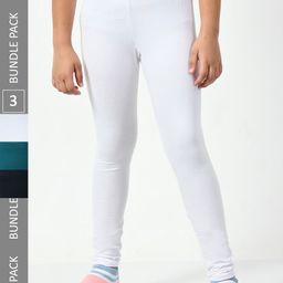 BAESD Girls Pack Of 3 Super Soft Churidar Length Leggings-image-119