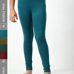 BAESD Girls Pack of 4 Churidar-Length Leggings-picture-44