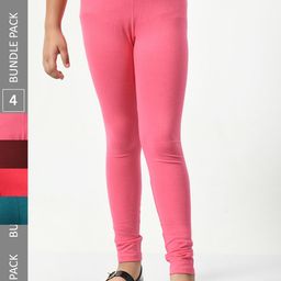 BAESD Girls Pack Of 4 Churidar-Length Leggings-image-34