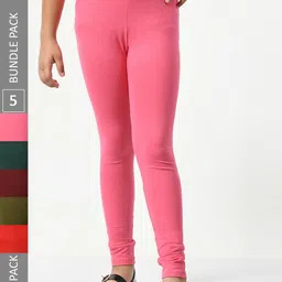 BAESD Girls Pack Of 5 Churidar-Length Leggings-image-100