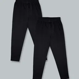 KiddoPanti Girls Pack of 2 Black Solid Leggings-image-17