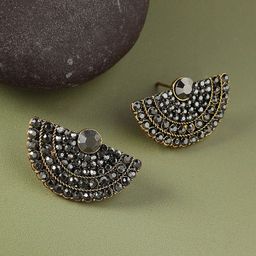 SOHI Artificial Stones Gold-Plated Studs Earrings-38